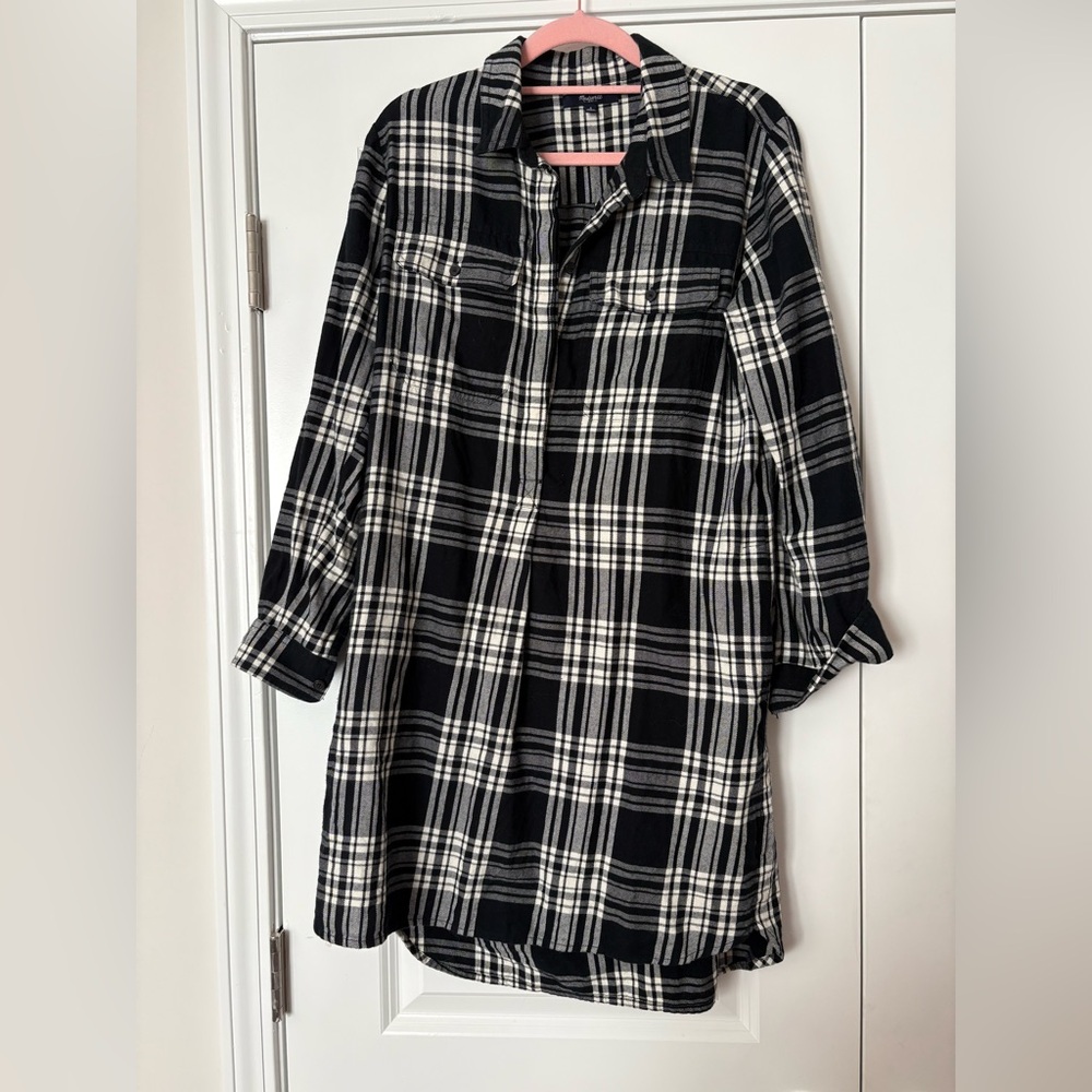 Madewell Flannel Shirt Dress